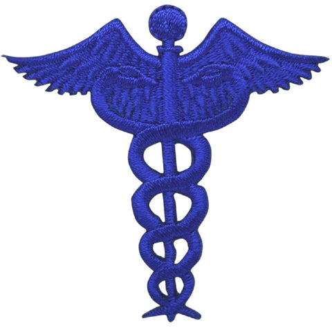 Caduceus Applique Patch - Doctor, Nurse, EMT, Paramedic, Medical Symbol 2.5" (Iron on) - Patch Parlor