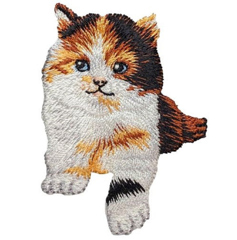 Calico Cat Applique Patch - Kitten, Kitty, Feline 2-1/8" (Iron on) - Patch Parlor