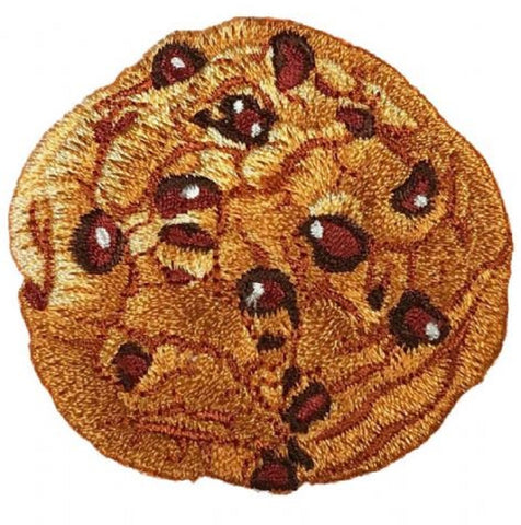 Chocolate Chip Cookie Applique Patch - Baked Dessert Food Badge 2" (Iron on) - Patch Parlor