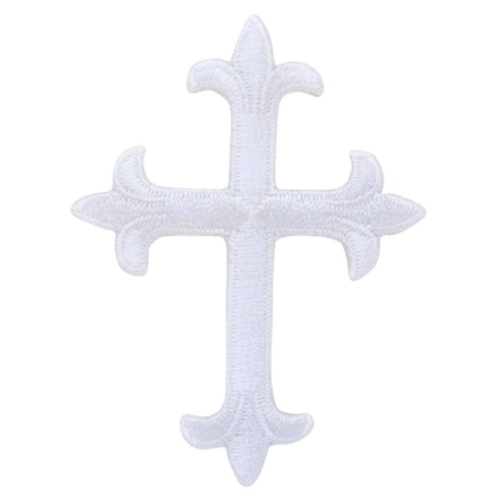 White Cross Applique Patch - Christian, Catholic, Jesus 2.5