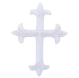 White Cross Applique Patch - Christian, Catholic, Jesus 2.5" (Iron on) - Patch Parlor