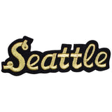 Seattle Patch - Black, Metallic Gold, Washington Badge 4.25" (Iron on) - Patch Parlor
