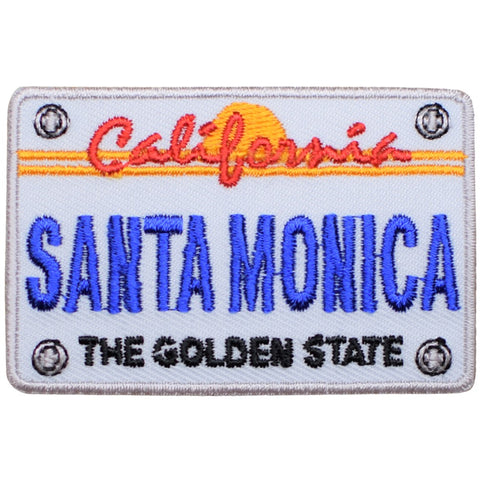 Santa Monica Patch - California License Plate, Los Angeles Badge 2.75" (Iron on) - Patch Parlor