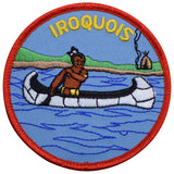 Iroquois Patch - Canoe, Indian, Native American Badge 3" (Iron on) - Patch Parlor