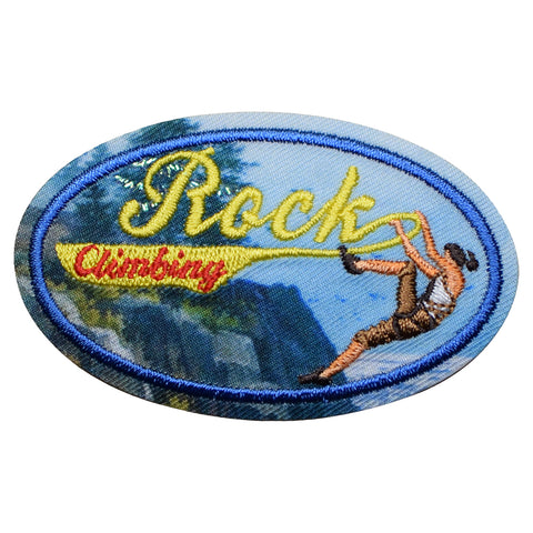 Rock Climbing Patch - Bouldering, Sport, Trad, Lead Badge 2-5/8" (Iron on) - Patch Parlor
