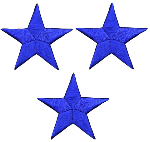 Star Applique Patch - Royal Blue 2.25" (3-Pack, Iron on) - Patch Parlor
