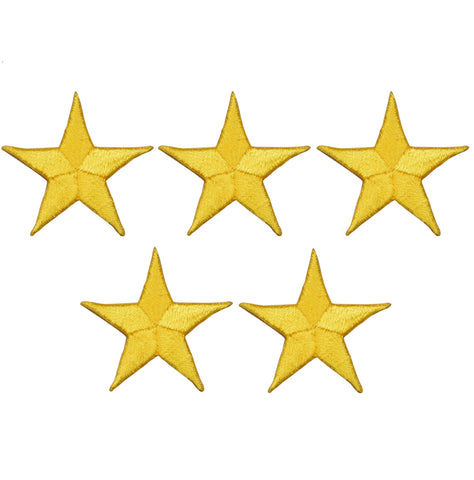 Star Applique Patch - Yellow 7/8" (5-Pack, Iron on) - Patch Parlor
