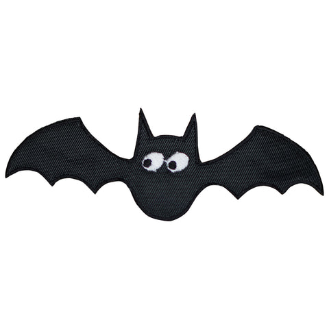 Black Bat Applique Patch - Halloween Badge 4" (Iron on) - Patch Parlor