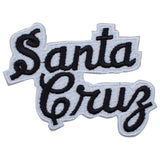 black and white santa cruz embroidered patch