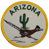 Arizona Patch - Embroidered Desert Roadrunner & Cactus Badge 3" (Iron On)