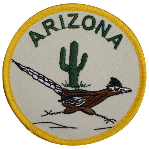Arizona Patch - AZ, Roadrunner, Cactus, Running Badge 3" (Iron on)