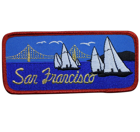 San Francisco Patch - Golden Gate Bridge, Sailing, California 4-3/8" (Iron on) - Patch Parlor