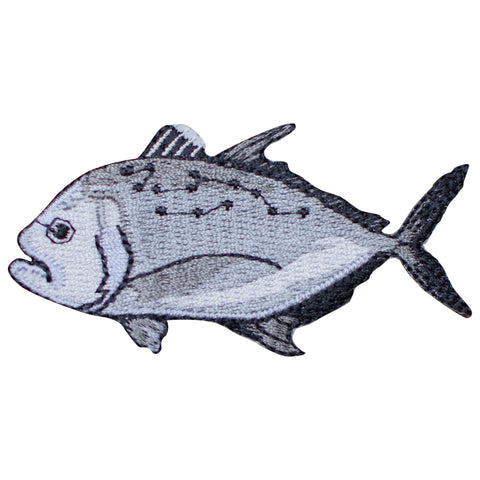 Giant Trevally Kingfish Applique Patch - Fish Fishing Fisherman 2-3/4" (Iron on) - Patch Parlor