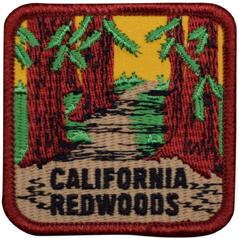 California Patch - Redwoods, Sequoias, CA Hiking Badge 2.5" (Iron on) - Patch Parlor