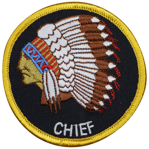 Chief Patch - Headdress, Indian, Native American Tribal Chief 3" (Iron on) - Patch Parlor