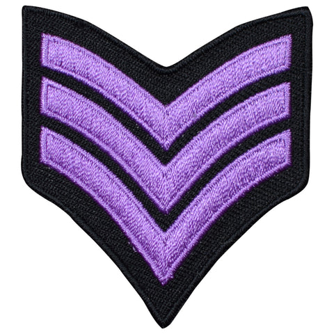 Chevron Stripes Patch - Neon Purple Military Badge 2.25" (Iron on) - Patch Parlor