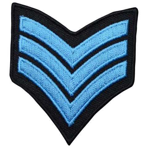 Chevron Stripes Patch - Teal Military Badge 2.25" (Iron on) - Patch Parlor