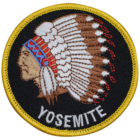 Yosemite National Park Patch - Native American Headdress Indian 3" (Iron on) - Patch Parlor