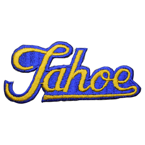 Vintage Lake Tahoe Patch - Blue, Yellow, California, Nevada 3-7/8" (Iron on) - Patch Parlor