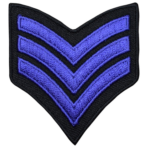 Chevron Stripes Patch - Purple Military Badge 2.25" (Iron on) - Patch Parlor