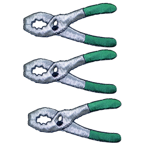 Pliers Applique Patch - Mechanic Green Construction Tool 2.75" (3-Pack, Iron on) - Patch Parlor