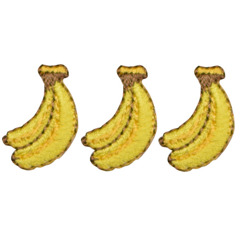 Banana Applique Patch - Bunch of Bananas, Fruit Badge 7/8" (3-Pack, Iron on) - Patch Parlor