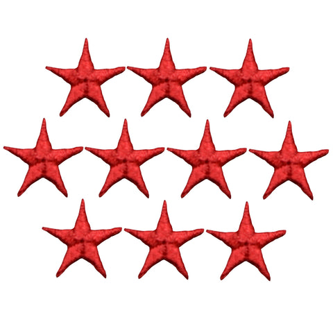 Star Applique Patch - Red 5/8" (10-Pack, Iron on) - Patch Parlor