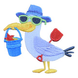 Seagull Applique Patch - Ocean, Beach, Sand Toys, Bird Badge 2.5" (Iron on) - Patch Parlor