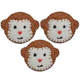 Mini Monkey Applique Patch - Animal, Zookeeper Badge 1-1/8" (3-Pack, Iron on) - Patch Parlor