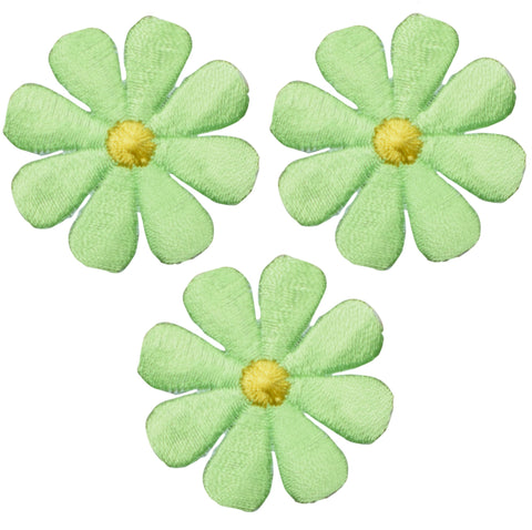 Daisy Applique Patch - Flower, Bloom, Gardening Badge 1.5" (3-Pack, Iron on) - Patch Parlor