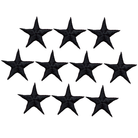 Star Applique Patch - Black 5/8" (10-Pack, Iron on) - Patch Parlor
