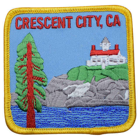 Crescent City Patch - Del Norte County, Lighthouse, California 3" (Iron on) - Patch Parlor