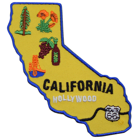 California Patch - Route 66 Redwoods Hollywood Napa San Francisco 4" (Iron on) - Patch Parlor