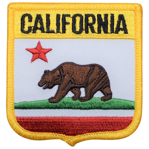 California Patch - CA Shield, Grizzly Bear 2.75" (Iron on) - Patch Parlor