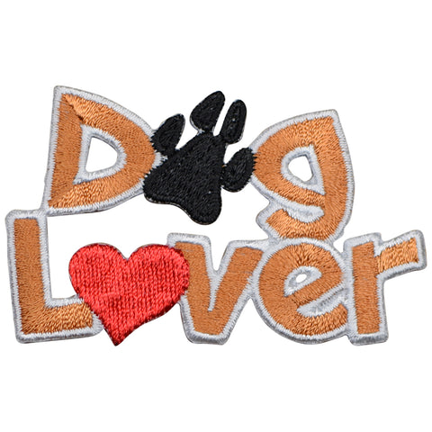 Dog Lover Applique Patch - Heart, Paw, Puppy Badge 2.5" (Iron on) - Patch Parlor