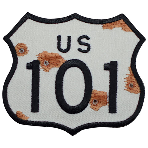 Highway 101 Patch - California, Oregon, Washington, Rusty Sign 2-7/8" (Iron on) - Patch Parlor