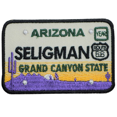 Seligman Patch - Arizona Route 66 AZ License Plate, Grand Canyon 2.75" (Iron on) - Patch Parlor