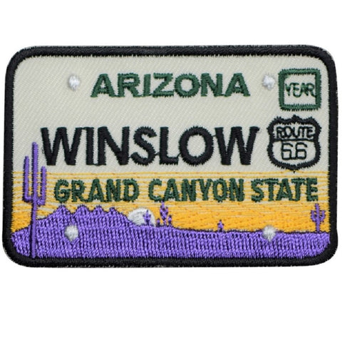 Winslow Arizona Patch - Route 66, License Plate, Grand Canyon 2.75" (Iron on) - Patch Parlor