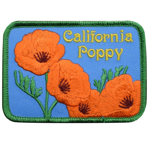 California Patch - Poppy, Flower, CA Badge 3.5" (Iron on) - Patch Parlor