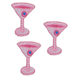 Martini Applique Patch - Cocktail, Olive, Alcoholic Beverage 1" (3-Pack, Iron on) - Patch Parlor