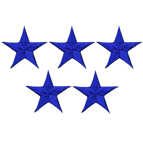 Star Applique Patch - Royal Blue 1.5" (5-Pack, Iron on) - Patch Parlor