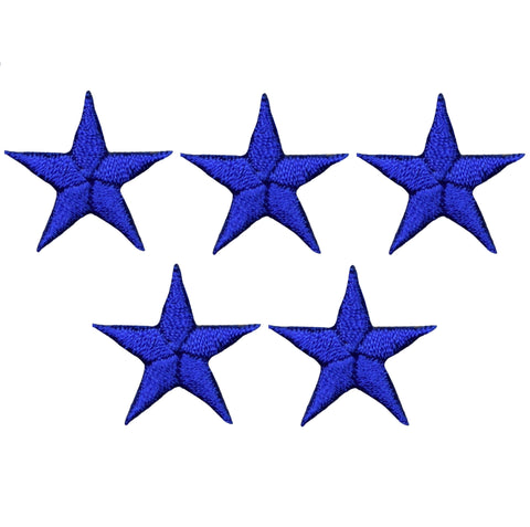 Star Applique Patch - Royal Blue 7/8" (5-Pack, Small, Iron on) - Patch Parlor