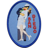 embroidered patch of Unconditional Surrender statue also known as the kissing statue in San Diego