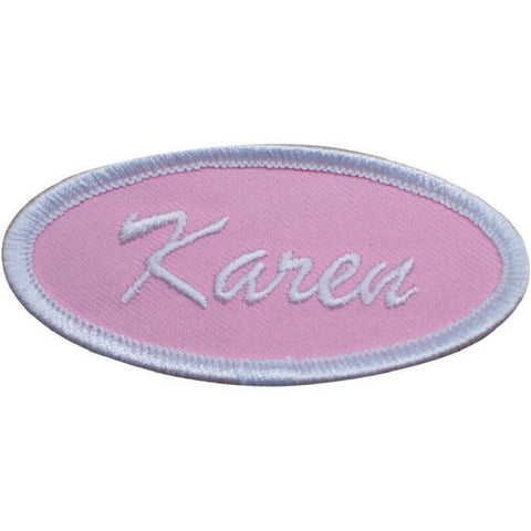 Karen Patch - Halloween Costume Badge, Pink & White 3" (Clearance, Iron On) - Patch Parlor