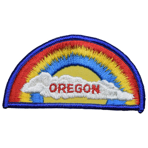 Vintage Oregon Patch - Rainbow, Clouds, Portland, Salem, Eugene 4-1/8" (Sew on) - Patch Parlor