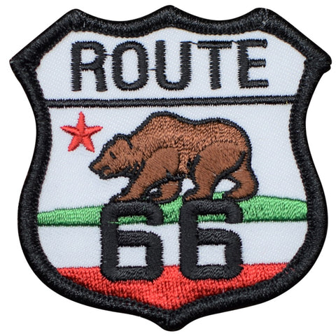 California Route 66 Patch - Los Angeles, Santa Monica, CA 2.5" (Iron on) - Patch Parlor
