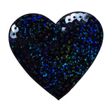 Black Sequin Heart Applique Patch 2-1/8" (Iron on) - Patch Parlor