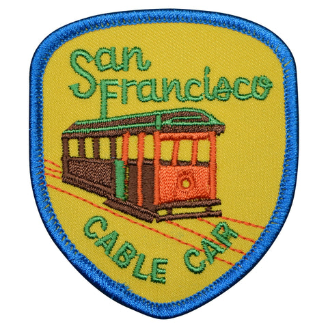 San Francisco Patch - California, Cable Car, SF Golden Gate Badge 3" (Iron on) - Patch Parlor
