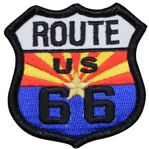 Route 66 Patch - Arizona Copper Star, AZ Badge 2.5" (Iron on) - Patch Parlor