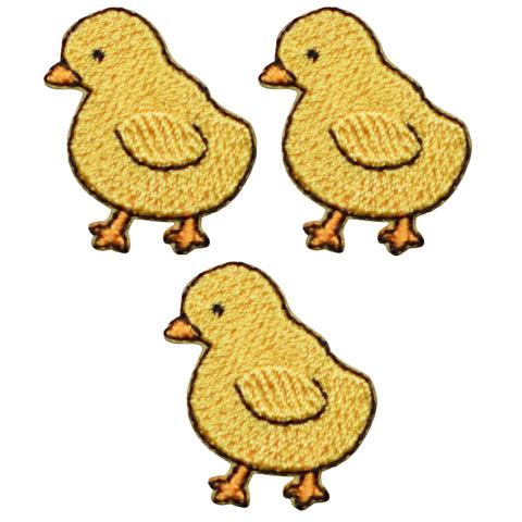Mini Chick Applique Patch - Baby Chicken, Farm Badge 1" (3-Pack, Iron on) - Patch Parlor
